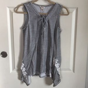 Striped Tunic w/Lace Detail